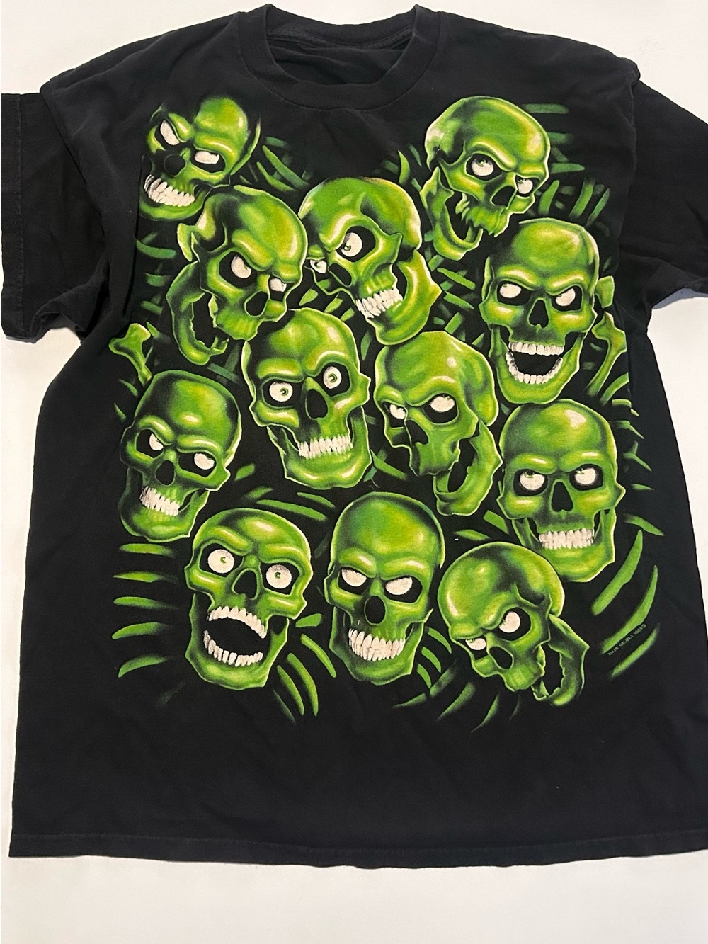 Liquid Blue Green Skull Pile T-shirt